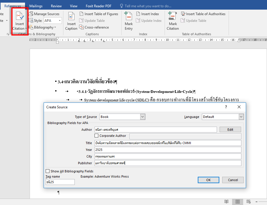 insert a bibliography in word for mac