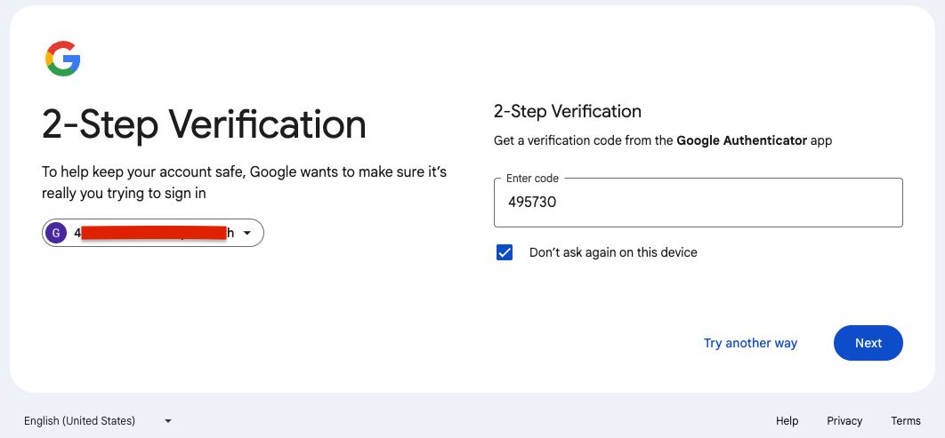 วิธีตั้งค่า 2FA (Two-Factor Authentication) บนบัญชี Google